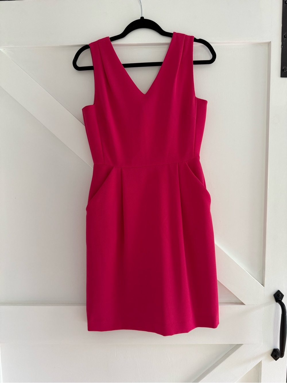 Daniel Cremieux Bright Fuchsia V-Neck Midi Sheath Dress